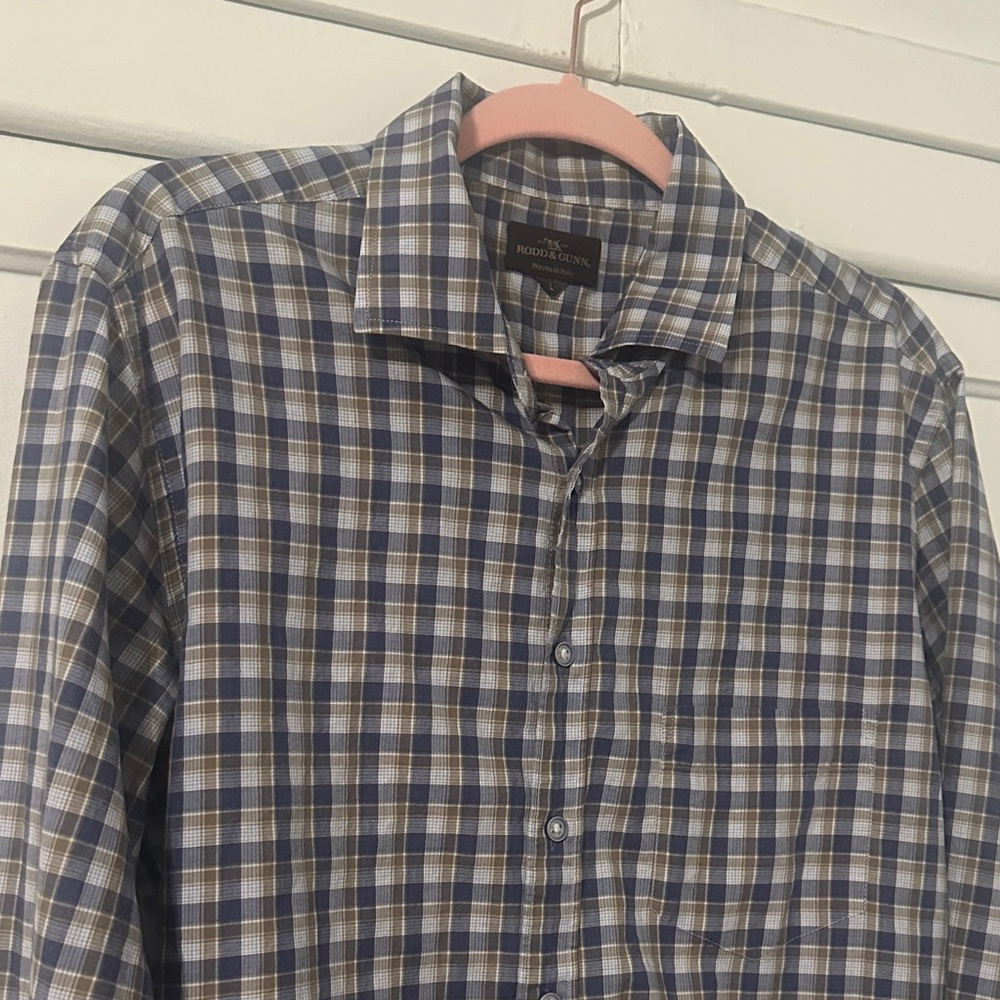 Rodd & Gunn Blue and tan Checkered Shirt